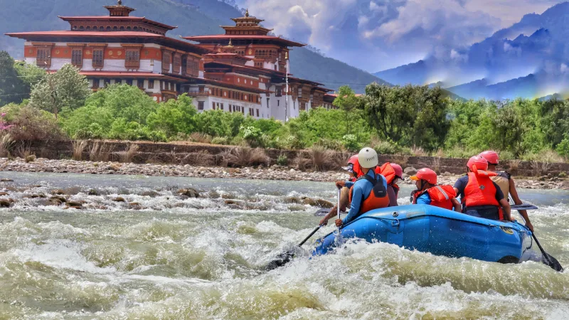 River rafting in Punakha