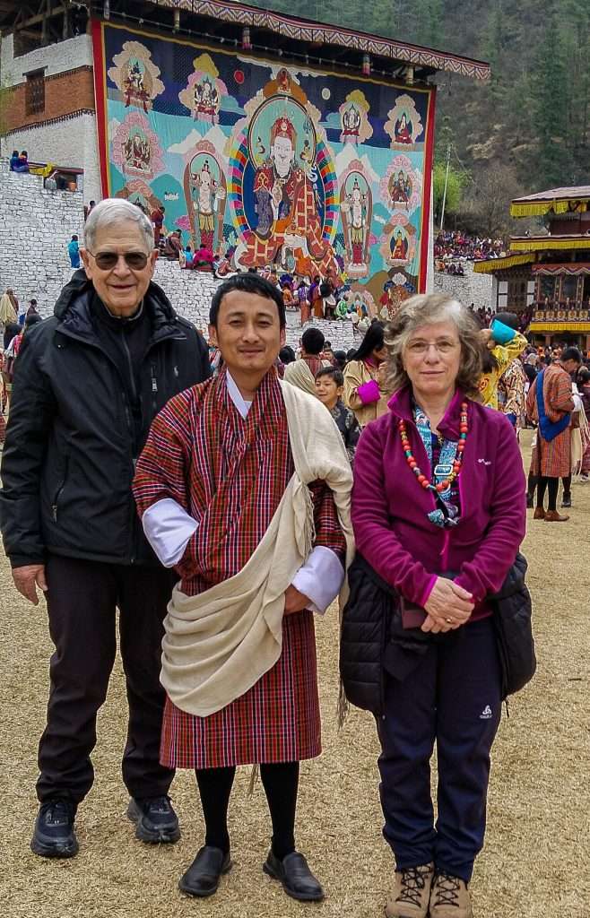 Couple from France at last day of Paro Tshechu