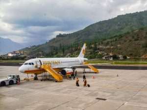 Bhutan airlines at Paro airport