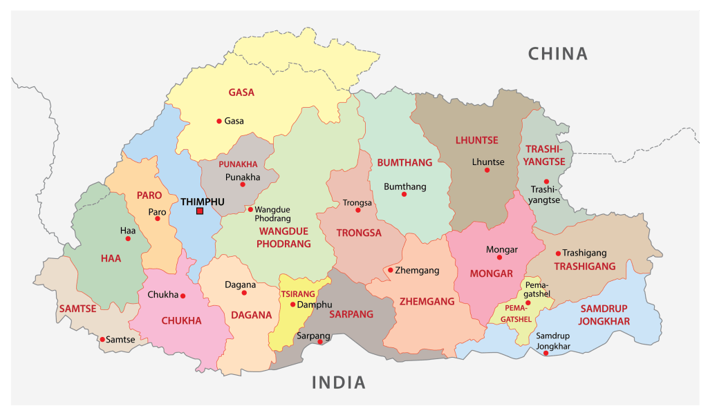 Map of Bhutan